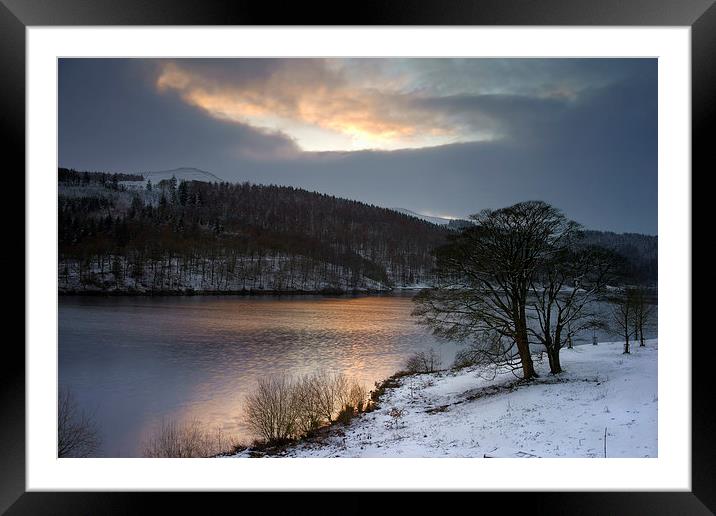 Winter Sunset over Ladybower  Framed Mounted Print by Darren Galpin