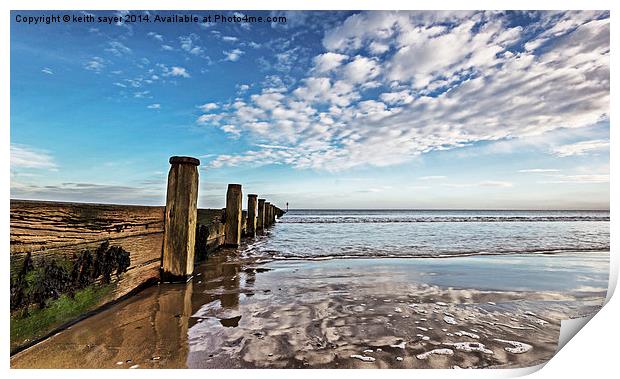  Redcar Sea Defence Print by keith sayer