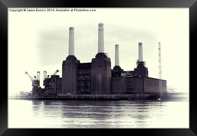 Battersea Power Station Vintage Framed Print by Jasna Buncic