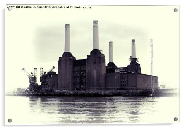 Battersea Power Station Vintage Acrylic by Jasna Buncic