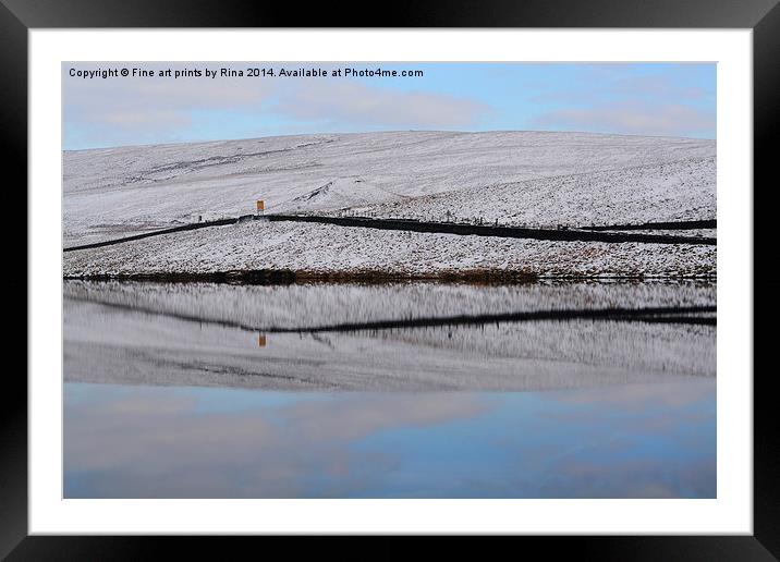 Dovestone reservoir, Moor reflections Framed Mounted Print by Fine art by Rina