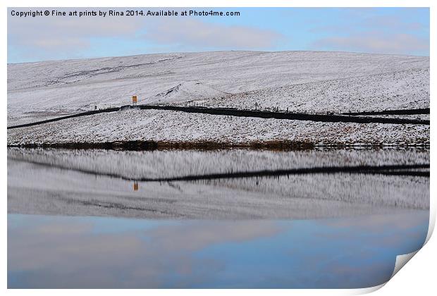 Dovestone reservoir, Moor reflections Print by Fine art by Rina