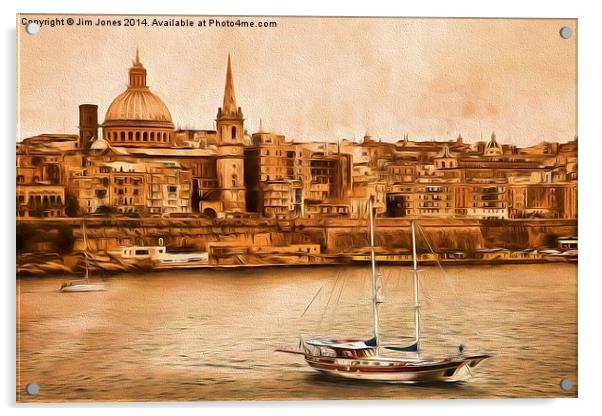  Valletta Malta in the style of Georgia O'Keefe Acrylic by Jim Jones