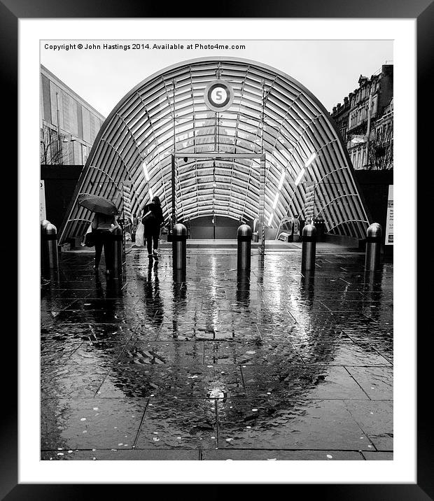  Symmetry in the rain Framed Mounted Print by John Hastings