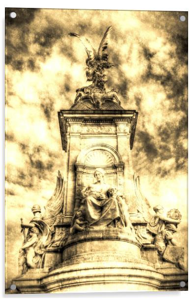 The Victoria Memorial London Vintage Acrylic by David Pyatt