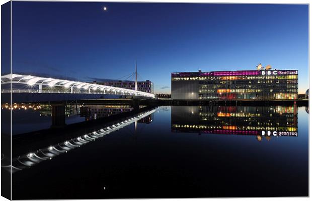  Clyde Waterfront Reflections Canvas Print by Grant Glendinning