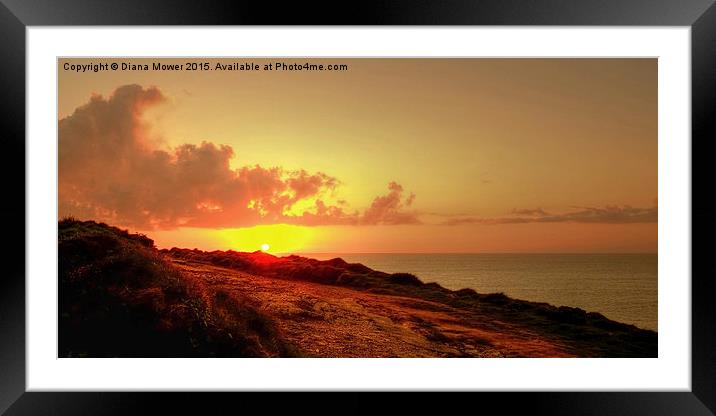  Newquay Sunset   Framed Mounted Print by Diana Mower