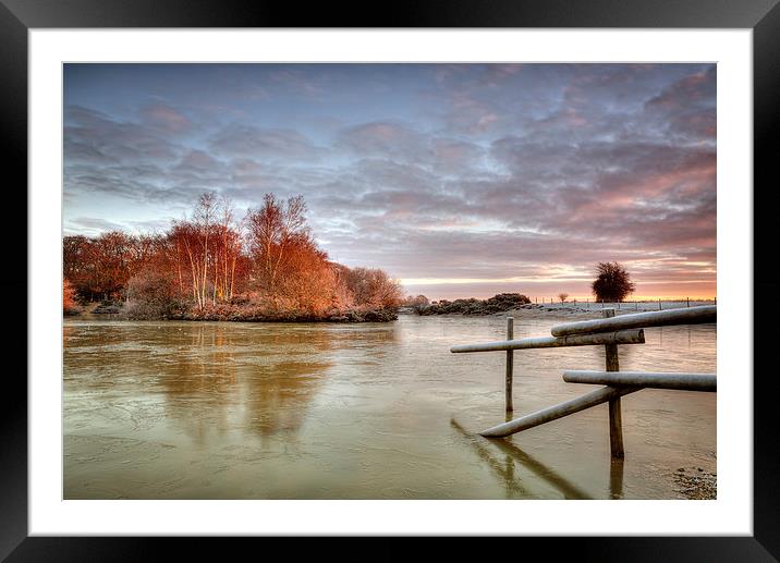  Sunrise at the Frozen Pond Framed Mounted Print by Jennie Franklin