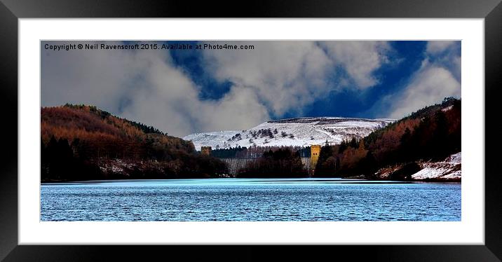  Howden dam snow day Framed Mounted Print by Neil Ravenscroft