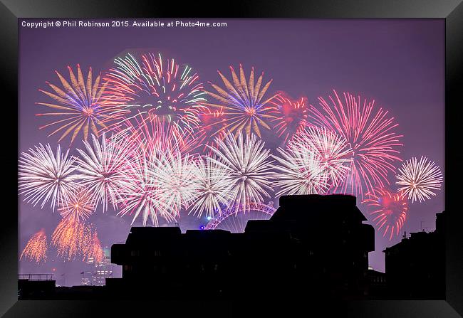 London Fireworks 2014/15 Framed Print by Phil Robinson