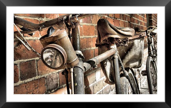  bikes and bricks Framed Mounted Print by Heather Newton