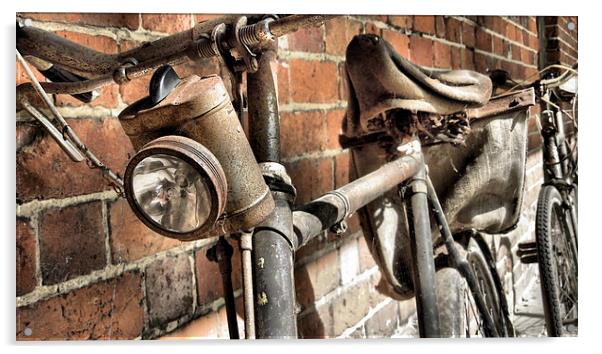  bikes and bricks Acrylic by Heather Newton