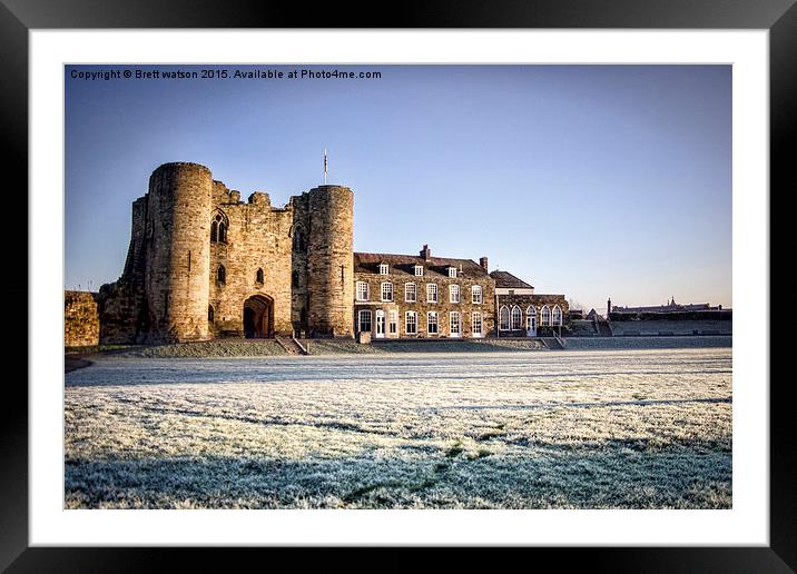  a very frosty tonbridge castle Framed Mounted Print by Brett watson