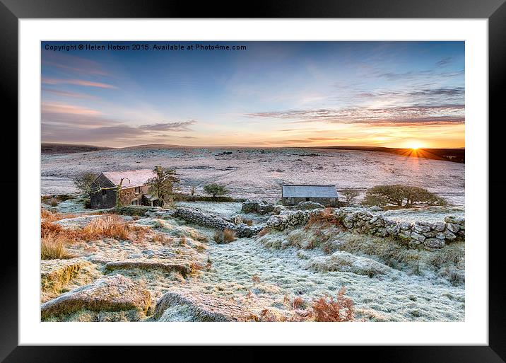 Winter Sunrise on Bodmin Moor Framed Mounted Print by Helen Hotson
