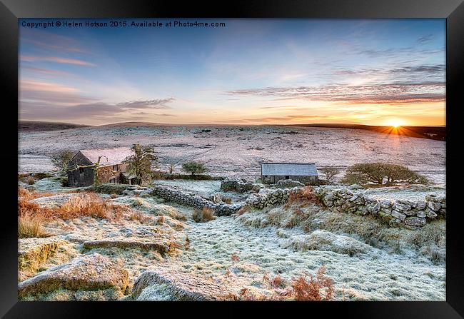 Winter Sunrise on Bodmin Moor Framed Print by Helen Hotson
