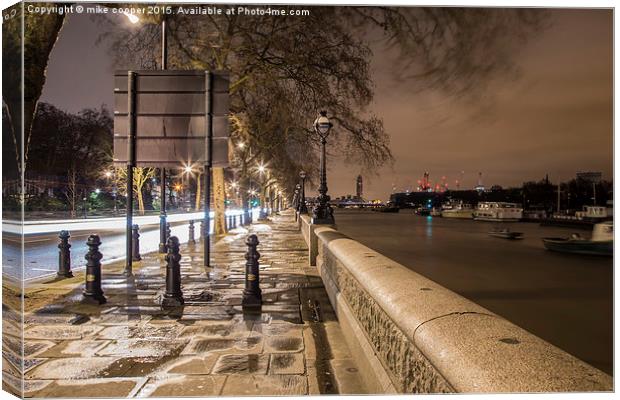  windy walk along the embankment Canvas Print by mike cooper
