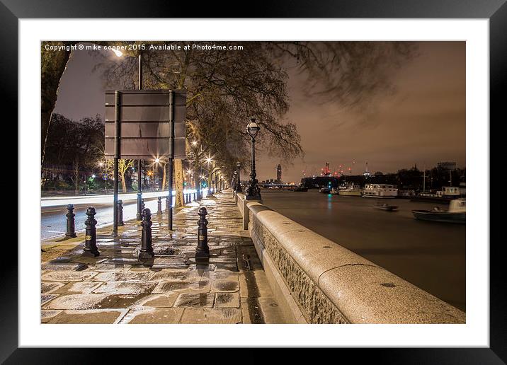  windy walk along the embankment Framed Mounted Print by mike cooper