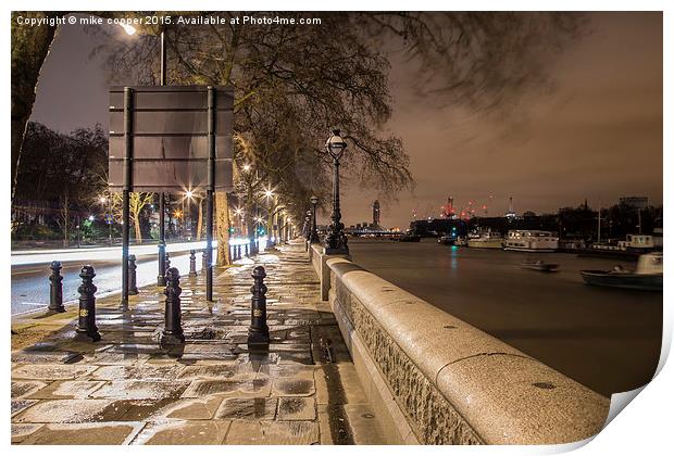  windy walk along the embankment Print by mike cooper