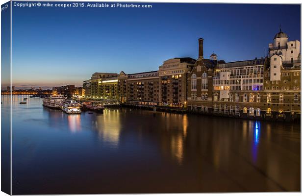  Butlers wharf London,river thames Canvas Print by mike cooper
