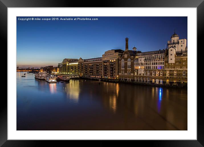  Butlers wharf London,river thames Framed Mounted Print by mike cooper