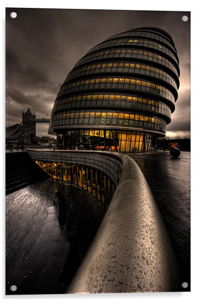 City Hall Acrylic by Chester Tugwell