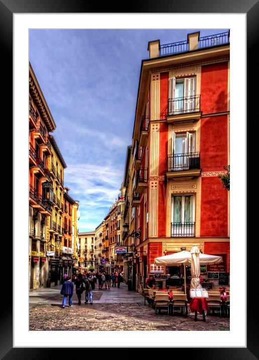 Shopping in Madrid Framed Mounted Print by Tom Gomez