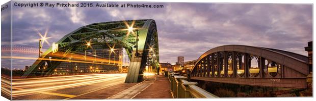  Wear and Wearmouth Bridges  Canvas Print by Ray Pritchard