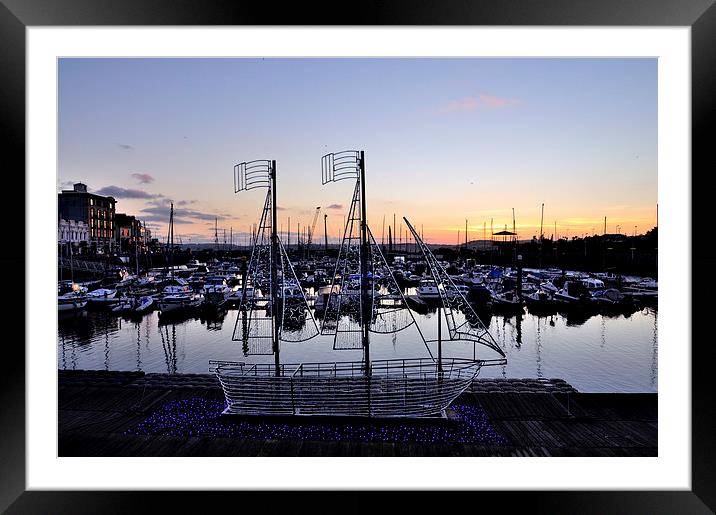 Torquay Harbour Devon Sunset Framed Mounted Print by Rosie Spooner