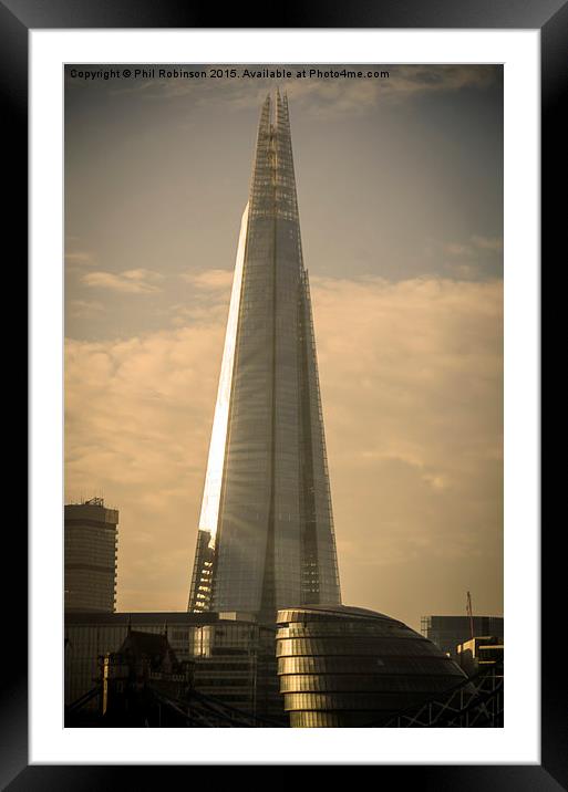  Shard reflecting the sun Framed Mounted Print by Phil Robinson