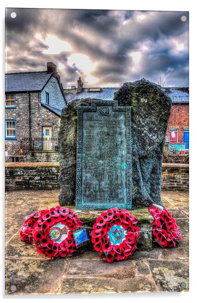 Talgarth War Memorial Acrylic by Steve Purnell