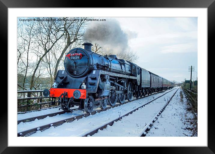  Winter Steam at Butterley Framed Mounted Print by David Birchall