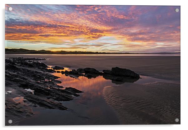  Sunrise at Saunton Sands Acrylic by Dave Wilkinson North Devon Ph