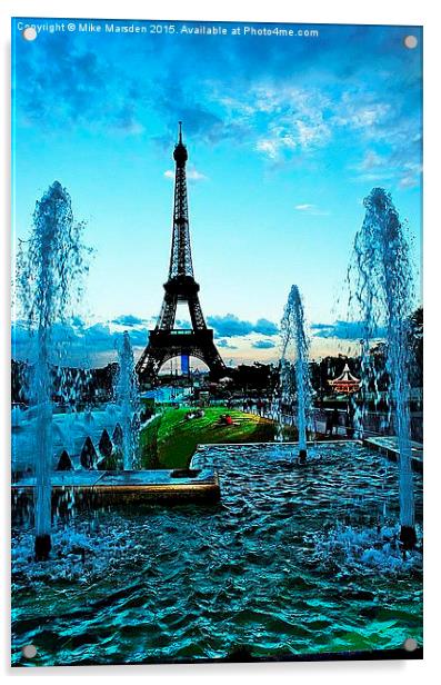 Eiffel Tower and Fountains Acrylic by Mike Marsden