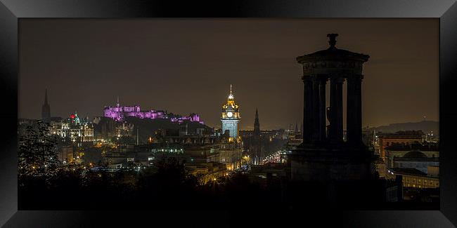  Edinburgh Skyline at Night Framed Print by Buster Brown