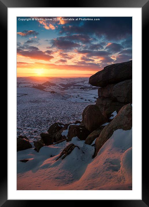  Winter Sunset over Higger Tor Framed Mounted Print by K7 Photography