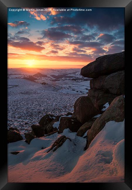  Winter Sunset over Higger Tor Framed Print by K7 Photography