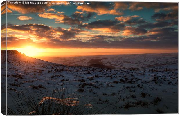 Higger Tor Winter Sunset Canvas Print by K7 Photography