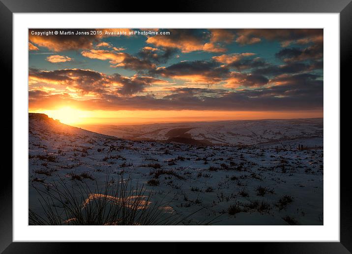 Higger Tor Winter Sunset Framed Mounted Print by K7 Photography