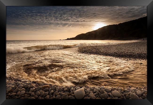  Pwll Du bay Gower peninsular Framed Print by Leighton Collins