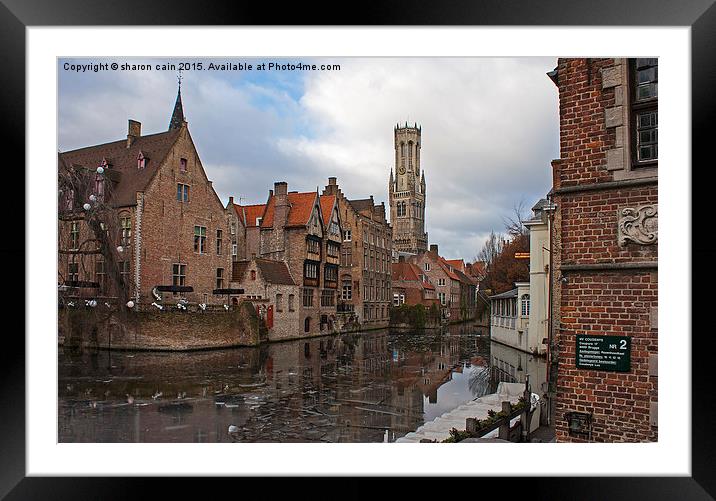  Frozen Bruges Framed Mounted Print by Sharon Cain
