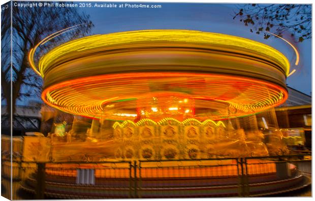  Roundabout at a fairground in London  Canvas Print by Phil Robinson
