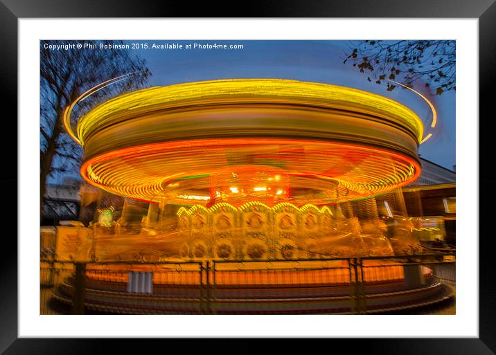  Roundabout at a fairground in London  Framed Mounted Print by Phil Robinson