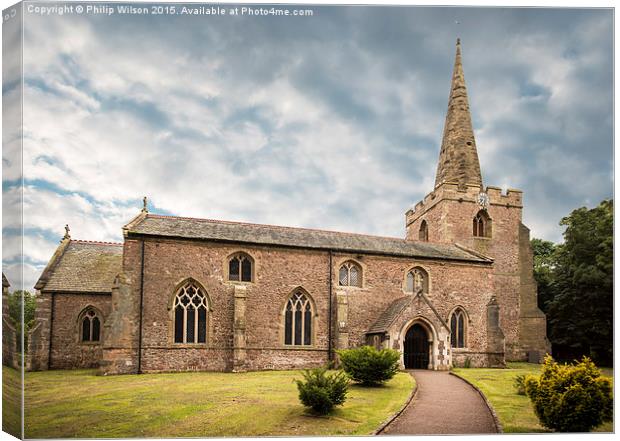   Broughton Astley church St Mary's Canvas Print by Philip Wilson