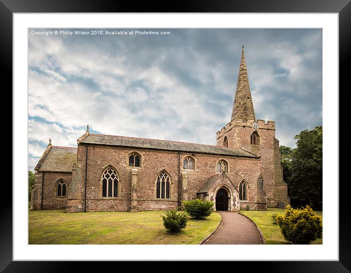   Broughton Astley church St Mary's Framed Mounted Print by Philip Wilson