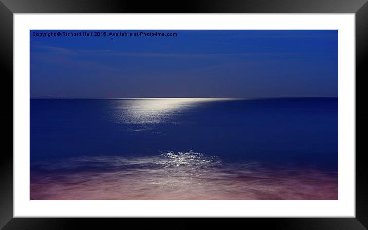  Moonlight Over Swanage Bay  Framed Mounted Print by Richard Hall
