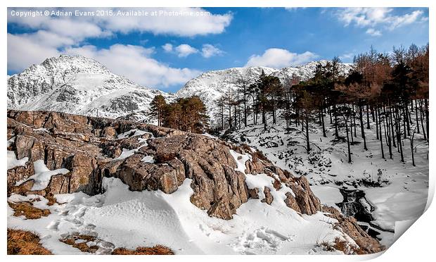 Ogwen Valley Snowdonia Print by Adrian Evans