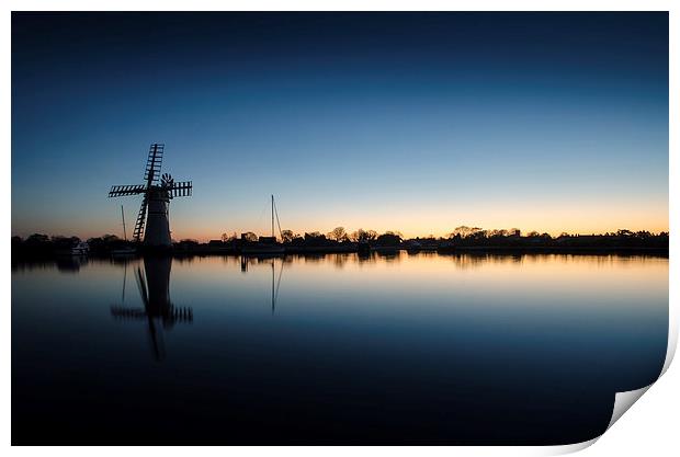  Thurne Windmill at first light Print by Darren Carter