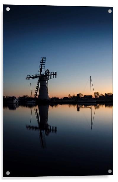  Thurne Windmill at first light Acrylic by Darren Carter