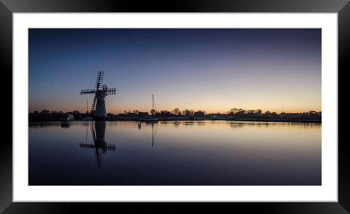  Thurne windmill at first light panorama Framed Mounted Print by Darren Carter