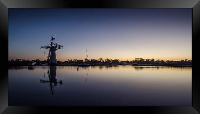  Thurne windmill at first light panorama Framed Print by Darren Carter